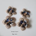 Miniatyrbild 2 av 5: 10 st/set Pärlblommor Applikationer för Kläder DIY sy på Blomsterlappar för Kläder Dekoration Strass parches (Gyllene)