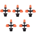 Miniatyrbild 1 av 4: Pieces Garden Sprayer 5-huvud Automatisk Växthusbevattning Vattenflödesadapter, Multi-riktad Atomiserande Munstycke Med 1/2 Tums Hontråd Koppling