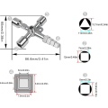 Miniatyrbillede 2 af 5: Elektrisk Skab Nøgle, 4-vejs Multifunktionsnøgle, Praktisk Multifunktions Krydsnøgle, Til Vand- og Elmålere, Radiatorer, Elevatorer (sølv)