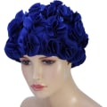 Miniatyrbillede 4 af 5: Floral Petal Dame Badehætte Kvinder Retro Badehætte Langt/Kort Hår - Mode Flowal Elastisk Svømning Hat Langt Hår Bade