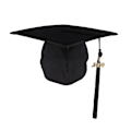 Miniatyrbillede 2 af 2: Sort Gradueringskjole og Kvast Doktorgradssæt Bachelor Kappe Gradueringskappe Cosplay Kostume F Black 42FF