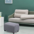 Miniatyrbilde 3 av 5: Lett å bruke Stretch Ottoman Trekk Folding Oppbevaringskrakk Møbelbeskytter Myk Rektangulær Trekk Med Elastisk Bunn Lys Grå S Light Grey S