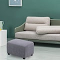 Miniatyrbillede 3 af 5: Afslappet Stretch Ottoman Betræk Foldbar Opbevaringskrak Møbelbeskytter Blød Rektangulær Betræk Med Elastisk Bund Lysegrå S Light Grey S