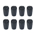 Miniatyrbillede 1 af 2: 8 stk. Vandrestav Gummikappe Vandrestav Spidsbeskyttere Stikhoveddækning Sort 3,8X1,1X1,1CM Black 3.8X1.1X1.1CM
