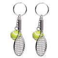 Miniatyrbild 1 av 5: Tennisracket Nyckelring, Kreativ Metall Nyckelring Sport Nyckelring Tennisboll Nyckelring (2st, Grön)