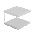Miniatyrbillede 1 af 2: Transparent Kvadratisk Kageæske Plastik Kageemballageæsker Organizer Til Hjem Dessertbutik - 12 Tommer (hvid)Hvid10inch White 10inch