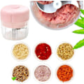 Miniatyrbillede 2 af 5: Fødevarehakker: Kraftfuld Elektrisk Hakker/Blender 250ml Bærbar Elektrisk Fødevareprocessor - Pink pink