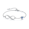 Miniatyrbillede 1 af 4: Charm Armbånd til Kvinder Sølv Rustfrit Stål Justerbar Jubilæum Mors Dag Smykker Gave Fødselsdag Gaver til Kvinder Mor Kone