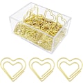 Miniatyrbilde 3 av 3: Gullhjerte Papirklips Glatt Overflate Hjerteformet Papirklips Bryllupsdekorasjon, Morsomme Fancy Kontor Bokmerker Planlegger Klipp Organiser