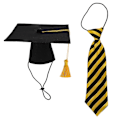 Miniatyrbild 1 av 4: 1 Set Graduation Kläder för Hundar - Söt Doktorhatt och Slips - Stripe 16.5X16.5 Stripe 16.5X16.5X8CM