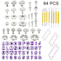 Miniatyrbild 1 av 5: Kakaverktyg Blomfondant Kakdekorationsset Kexform Glasyrtryckare Fondantfjäder Präglingsform Skärverktyg 84 delar 84pcs