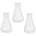 Miniatyrbillede 2 af 2: 3 stk. Plastik Erlenmeyer Kolbe Transparent Videnskabelig Kolbe Praktisk Konisk Kolbe Transparent 17X10CM transparent 17X10CM