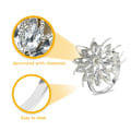 Miniatyrbilde 3 av 5: Bling Metalliske Serviettringer Sett med 12, Elegant Legering Diamant Snøfnugg Serviettring Dekorgaver til Bryllup, Mottak (Sølv)