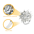 Miniatyrbillede 3 af 5: Bling Metal Servietringe Sæt af 12, Elegant Legering Diamant Snefnug Serviet Ring Dekoration Gaver til Bryllupper, Receptioner (Sølv)
