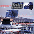 Miniatyrbild 3 av 5: Vinterstickade Vantar, Pekskärm Varma Vantar, Varma Heläckande Fleece Vantar - Marinblå Navy