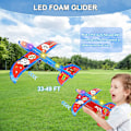 Miniatyrbillede 2 af 5: 1 Pak Flyvemaskine-starterlegetøj LED Skumglider Flyveplan Legetøj 1 Starter til Gamle Drenge Piger Fødselsdagsgave (1+1, 49ft Rækkevidde)