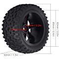 Miniatyrbilde 2 av 5: 4 stk RC Racing Dekk, 1/10 RC Truck Hjul Gummidekk For Zd Racing Buggy Bil (Svart)