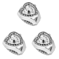 Miniatyrbillede 2 af 3: 3 stk Elastiske Finger Ring Ur Hjerteformet Kvarts Ur Retro Ur Til Mænd Kvinder 3 stk 2,5X2,5CM 3 pcs 2.5X2.5CM