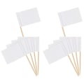 Pikkukuva 3 / 3: 100 kpl/1 Valkoinen Koriste Kupukakku Insertti Deko Paperilippu Poimii Cocktail Tikku Juhlatorttu Kakku Lipun Hammastikku Juhla Tarvikkeet Valkoinen 6.5X3.5CM White 6.5X3.5CM