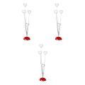 Miniatyrbilde 2 av 2: 3 stk Hjerteformet Bildeframviser Notat Memo Klipp Tre (sølv+rød)3stk 3pcs