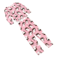 Pikkukuva 2 / 2: Piirretty pitkähihainen pyjamasetti talvi yöasu loungewear kotiasu naisille koko M (pieni tyttö) M