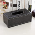 Miniatyrbillede 2 af 3: Vævæskeskrin Dækning Rektangulær 7.87\"(L) x 4.75\"(W) x 3.74\"(H) Raffinerede Moderne PU Læder Ansigtsvæv Dispenser Æskeholder til Kommode