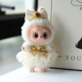 Pikkukuva 5 / 5: /RYI/Labubu Vaatteet ja asusteet vain, nuket eivät sisälly, Labubus Original vaatesetti La Bubu -nukelle #3 Golden dress + bow + headdress