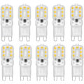Miniatyrbild 1 av 5: G9 3W LED-lampor G9 Bi-Pin-sockel 3W 110V Varmvit LED-lampor för landskapsbelysning, 10-pack, Klar kupa