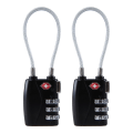 Miniatyrbillede 2 af 3: 2 stk Rejsebagage Låse Bagage Låse TSA Lås Låse Kuffert Resettable Låse Sort 2 stk Black 2pcs