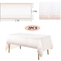 Miniatyrbillede 3 af 5: 2 stk. Vandafvisende Polka Dot Dug 137x274cm Plastik Let Gennemsigtig Bryllup Fødselsdag Dåb Kommunion Rektangulær Dæksel Linned Spisebord Ta