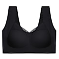 Miniatyrbild 1 av 2: Dam Bekväm Mjuk Sömlös Push Up BH Shapewear Trådlös Crop Top Väst Sportunderkläder 3XL Svart 3XL Black