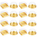 Miniatyrbillede 1 af 3: 100 stk Praktiske Månekageæsker Runde Dæksel Emballageæsker (gyldne)Golden7.8x7.8x3.4cm Golden 7.8x7.8x3.4cm