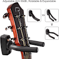 Miniatyrbilde 5 av 5: Justerbar Gitarriveggfeste Gitarkrok Med Skruer Gitarstativ For Akustisk Elektrisk Bass Mandolin Banjo Ukulele Fiolin Svart (4-pakning)