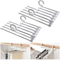 Miniatyrbillede 2 af 5: Buksestativer Pladsbesparende Multifunktionelt Sæt Af 2 Rustfrit Stål Buksestativer Udvidbare Foldbare Multi Hængere Magic Hanger Organizer Garderobe