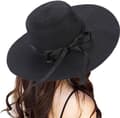 Solhat - dame stråhat med bred skygge - UPF 50+ foldbar strandhat - til strand, have og ferie