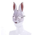 Miniatyrbild 4 av 5: Kaninhalvmask, realistisk tryck, mask med elastik för karneval eller temafest, tillbehör till djurdräkter, karnevalsförklädnader