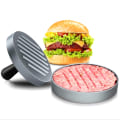 Miniatyrbillede 4 af 4: Kødpresse med Non-Stick Belægning til BBQ, Picnic, Hjemmefest, Hamburger, Bacon, Pølse (Sølv)