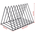 Miniatyrbilde 5 av 5: Oppbevaringsstativ for vinylplater, metallholder for aviser, magasiner og bøker med 9 spor, dekorasjon for skrivebord, hylle svart