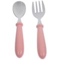 Miniatyrbillede 2 af 2: 1 Sæt Rustfrit Stål Ske Gaffel Lille Holdbar Enkel Foder Ske Gaffel Til Baby Børn (blå)Pink14.1X4X2.7CM Pink 14.1X4X2.7CM