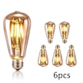 Miniatyrbilde 1 av 4: Lyspære Brun 4W Retro Tungsten Boble Lollipop Lampe E27 Boble Boble ST64 Antikk Tungsten Pære