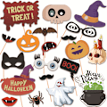Pikkukuva 4 / 5: 20 kpl Halloween-juhlan korttimaskit, kurpitsaphotobooth-rekvisiitat, valokuvaustarvikkeet, asusteet, rekvisiitat