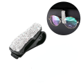 Pikkukuva 1 / 5: Aurinkolasienpidike auton aurinkosuojaan, 2 kpl Lasienpidike Clip Hanger Silmälasien asennus autoon Bling-kivillä Crystal Ticke