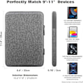 Miniatyrbilde 2 av 5: Tablettveske for 9-11 tommer, passer ny 11 tommer iPad Pro M4/iPad Air M2 2024, iPad Air 5/4/3 10.9 \"/10.5 \", iPad Pro Light Gray_ryy