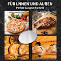 Miniatyrbilde 3 av 5: Pizzaform i rustfritt stål Pizzafat med trehåndtak Rund