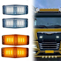 Miniatyrbillede 4 af 5: 2 stk. LED markeringslys foran, dobbelt brænderindikatorlampe til MAN lastbil, lastbil, frontgrillys B BlackYellow