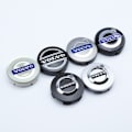 Miniatyrbilde 4 av 5: 4 x Volvo aluminiumfelger, navkapsler, 64 mm, svart / blå, C70_RY