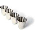 Miniatyrbillede 5 af 5: Sæt af 4 Schnapps Kopper 70ml Store Rustfrit Stål Shotsglas i Læderetui med Lynlås