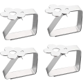 Miniatyrbilde 1 av 4: Dukholder i rustfritt stål, 4 stk, blomstermønster, borddukholder, bordtykkelse overstiger ikke 3 cm, borddekke, terrasseholder, hjem, hage, utendørs