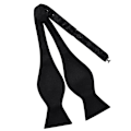 Miniatyrbilde 1 av 5: Håndknyttede slips i solid farge for menn, i polyester silke, for smoking og bryllup - Gourd-form, forretningsdress - Svart Black