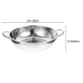 Miniatyrbillede 3 af 3: Hot Pot med Skillevæg Rustfrit Stål Hot Pot Opdelt Hot Pot Gryde Husholdning Hot Pot Lagergryde Sølv28 Silver 28X28X8CM